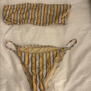 La Hearts PAC Sun Striped Bikini in Yellow and Blue